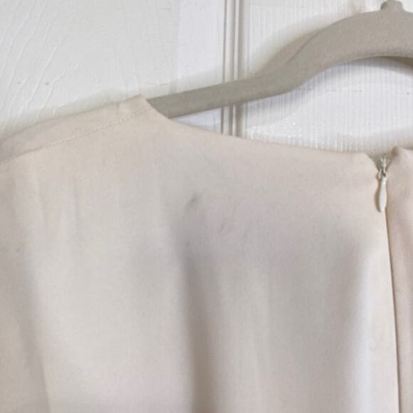 GAL MEETS GLAM Delaney Cream Crossover Wrap Bodice Jumpsuit Size 0 Bridal - Picture 7 of 11